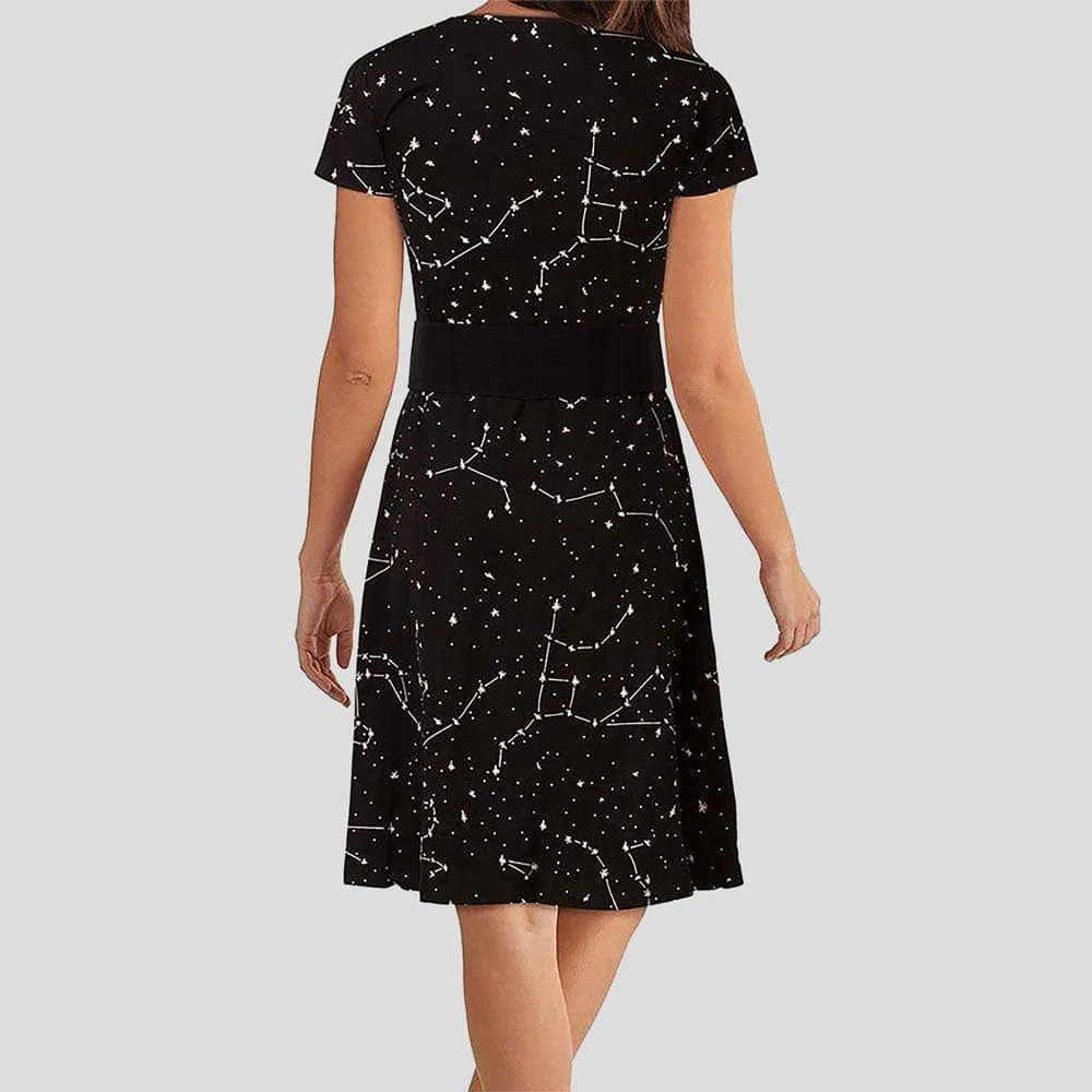 Constellations Glow-in-the-Dark A-Line Dress (No Waist Seam)