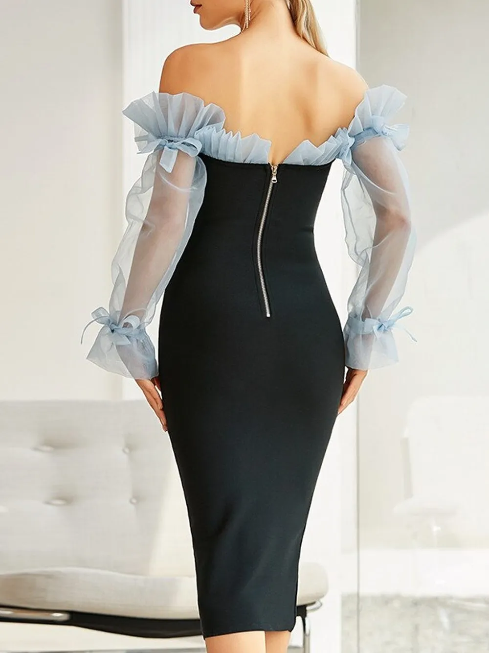 DELORA Ruffles Midi Dress