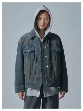 Dirty Dying Corduroy Trucker Navy Domestic Product