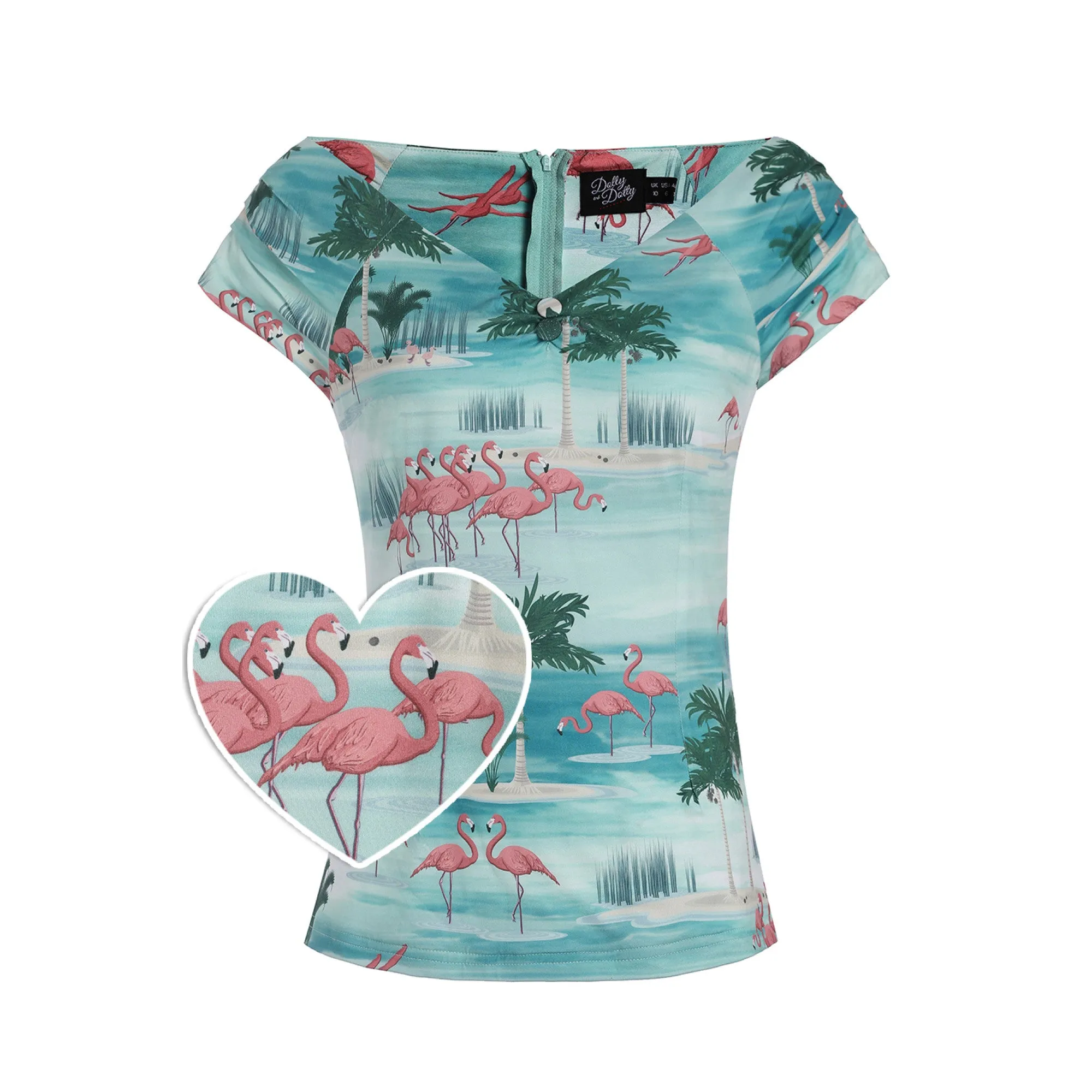 Dolly & Dotty Lilian Top in Flamingo Print