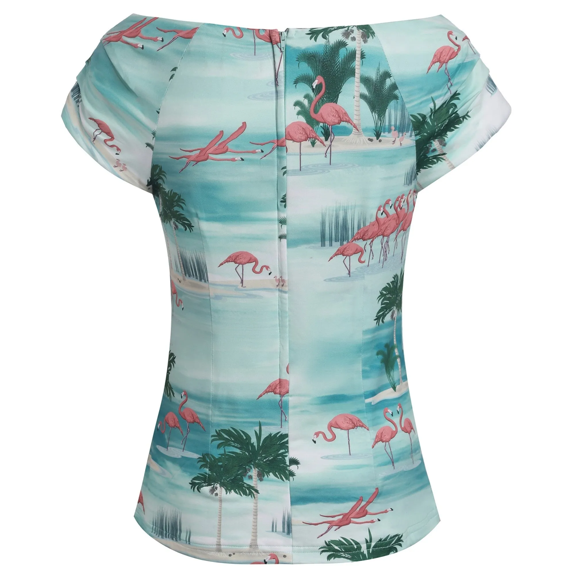 Dolly & Dotty Lilian Top in Flamingo Print