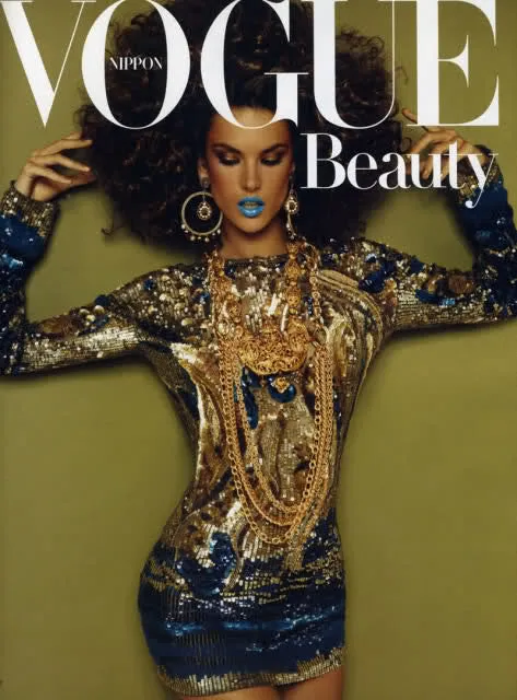 Emillio Pucci - Featured on Cover of Vogue - Gold and Blue Long Sleeve Embellished Open Back Dress - IT 42