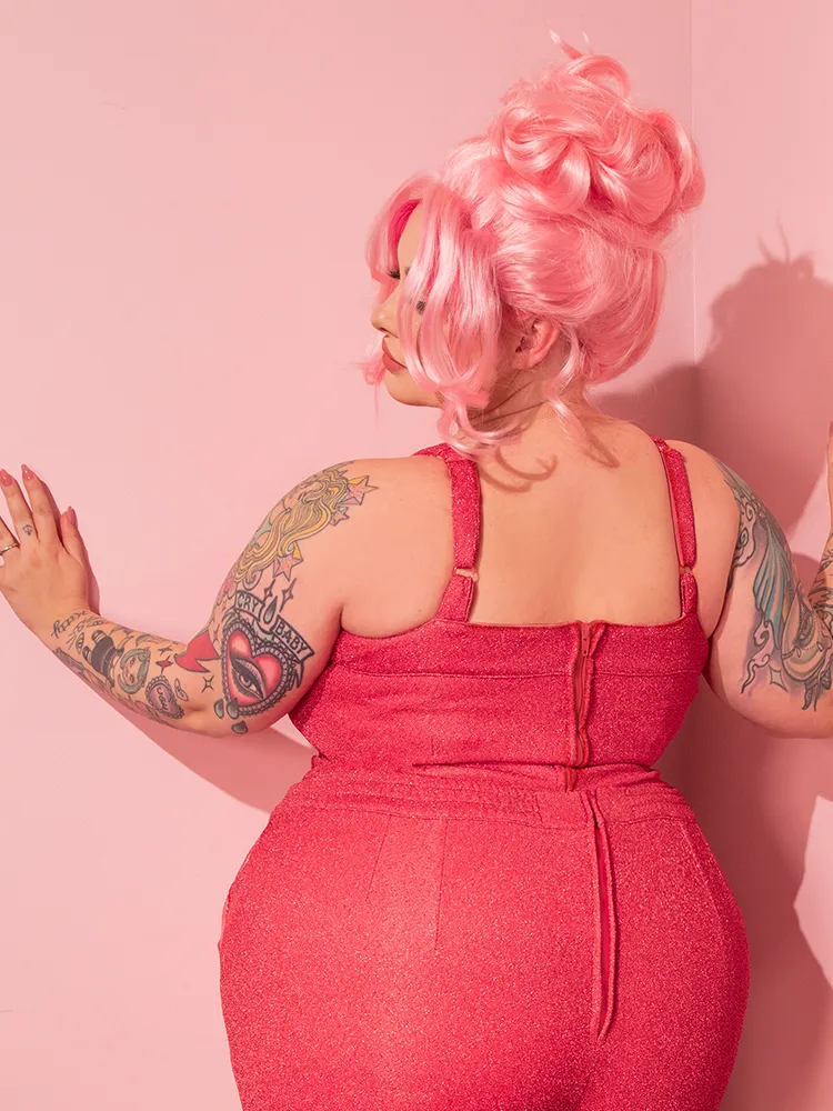 FINAL SALE - Vamp Top in Candy Pink Lurex - Vixen by Micheline Pitt