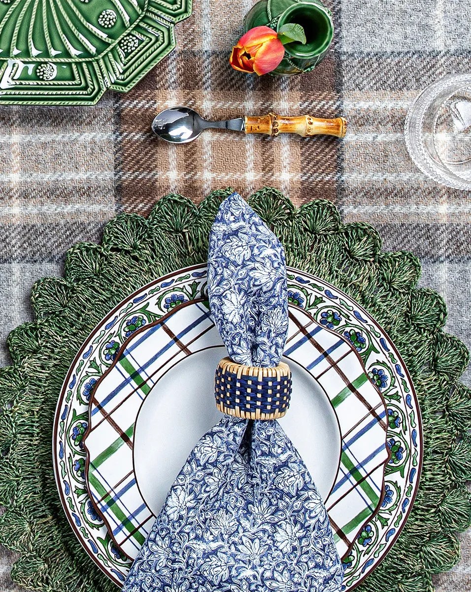 Floral Lace Linen Navy Napkin (Set of 4)