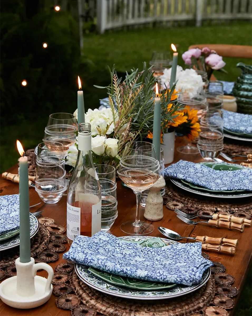 Floral Lace Linen Navy Napkin (Set of 4)