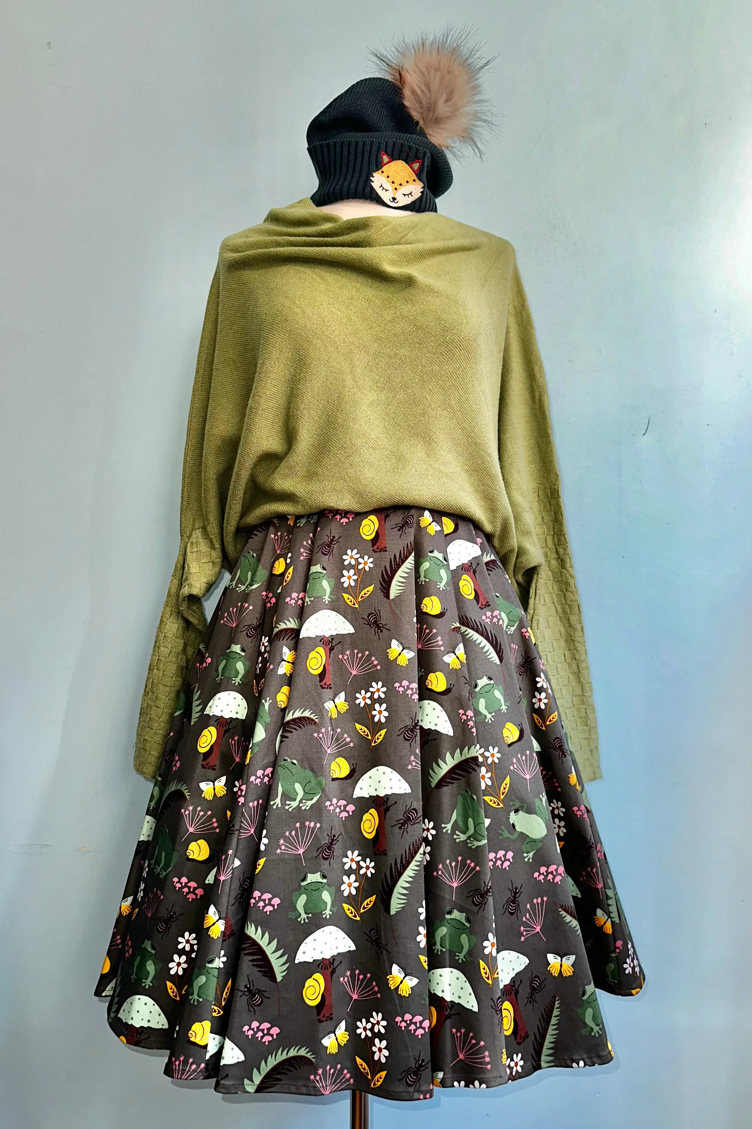 Green Slouchy Sweater with Long Cuffs