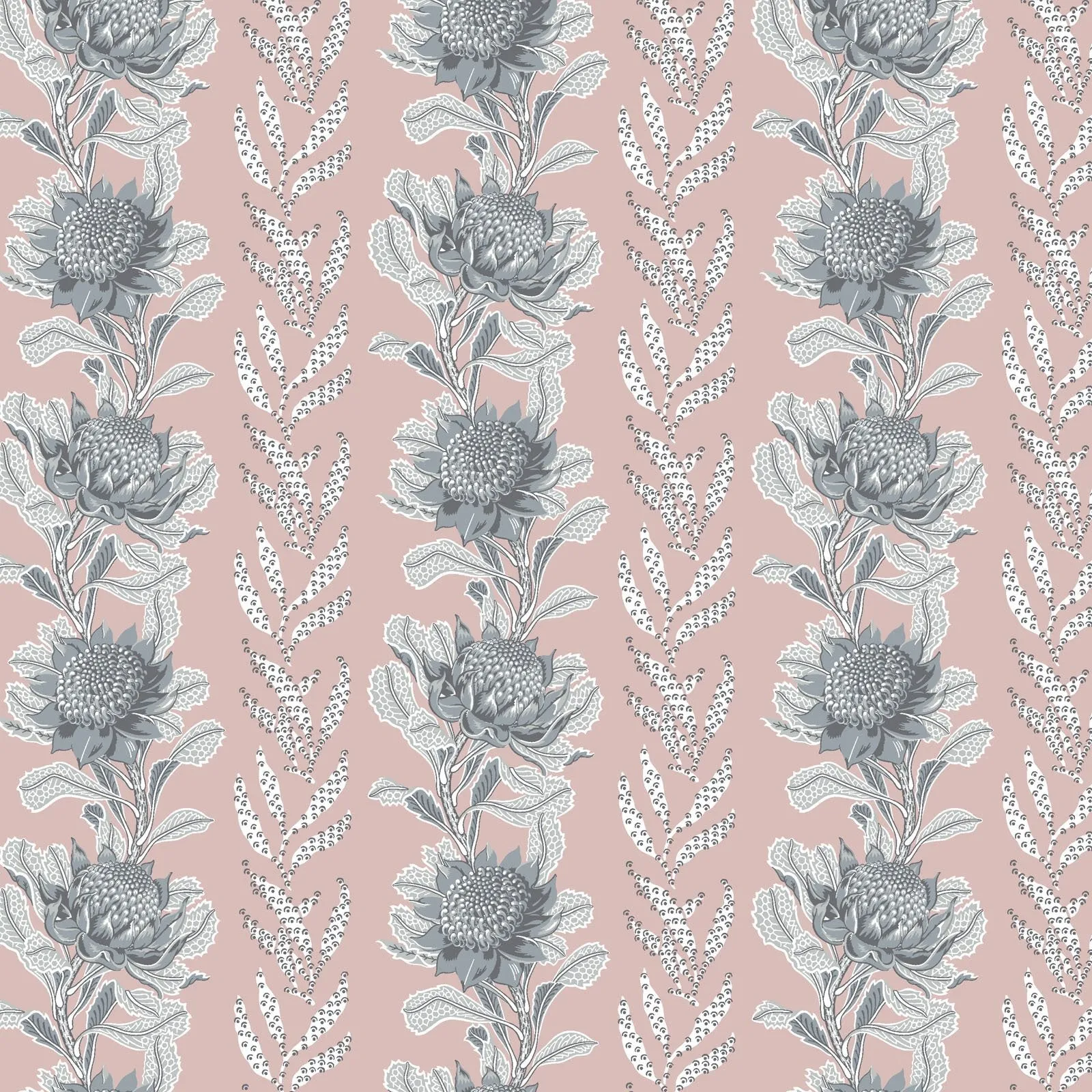 Imperial Waratah Blush Wallpaper