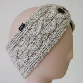 Infrared Knit Lined Wool Headband with Buttons