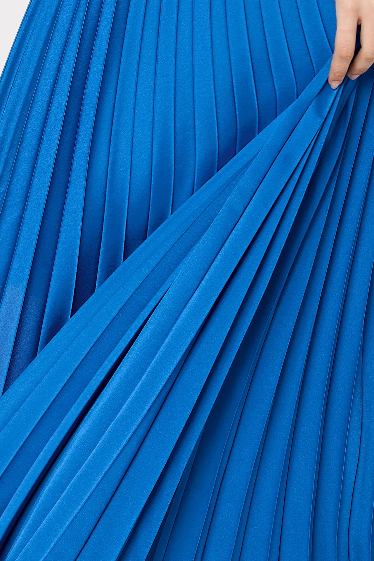 Jordyn Satin Pleated Strapless Dress