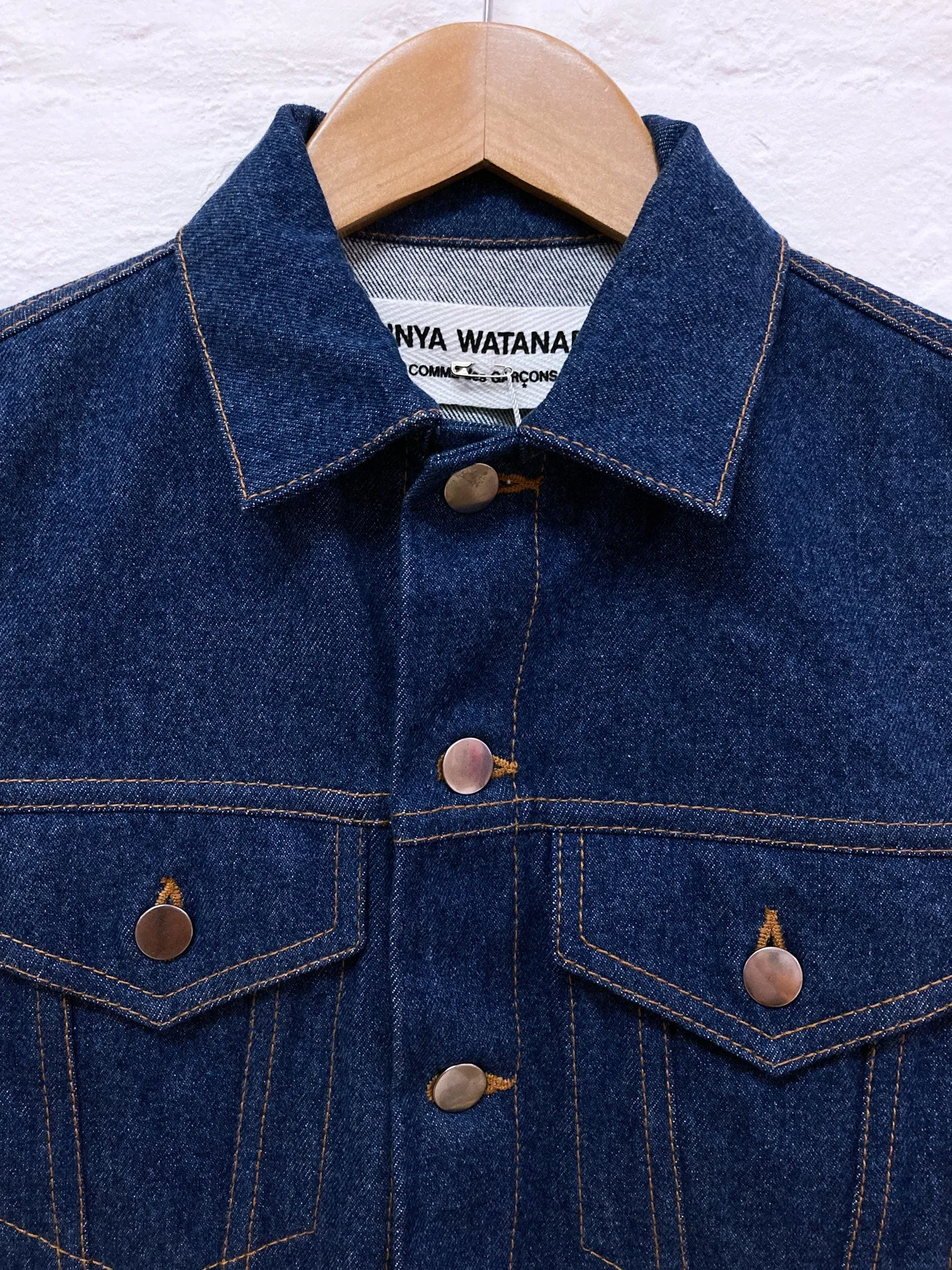 Junya Watanabe SS2001 denim vest dress with patterned silk skirt and sleeves