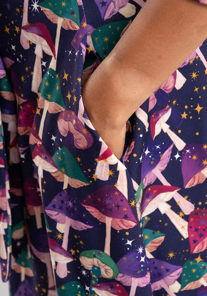 Kinoko Mushroom Print Tie Waist Dress