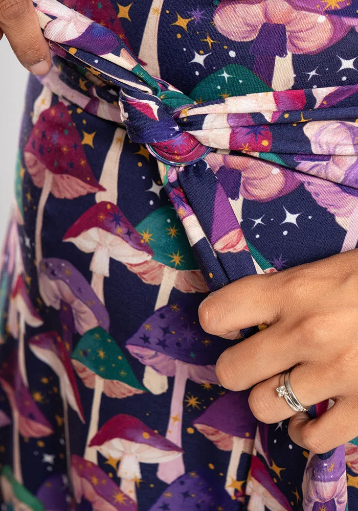 Kinoko Mushroom Print Tie Waist Dress
