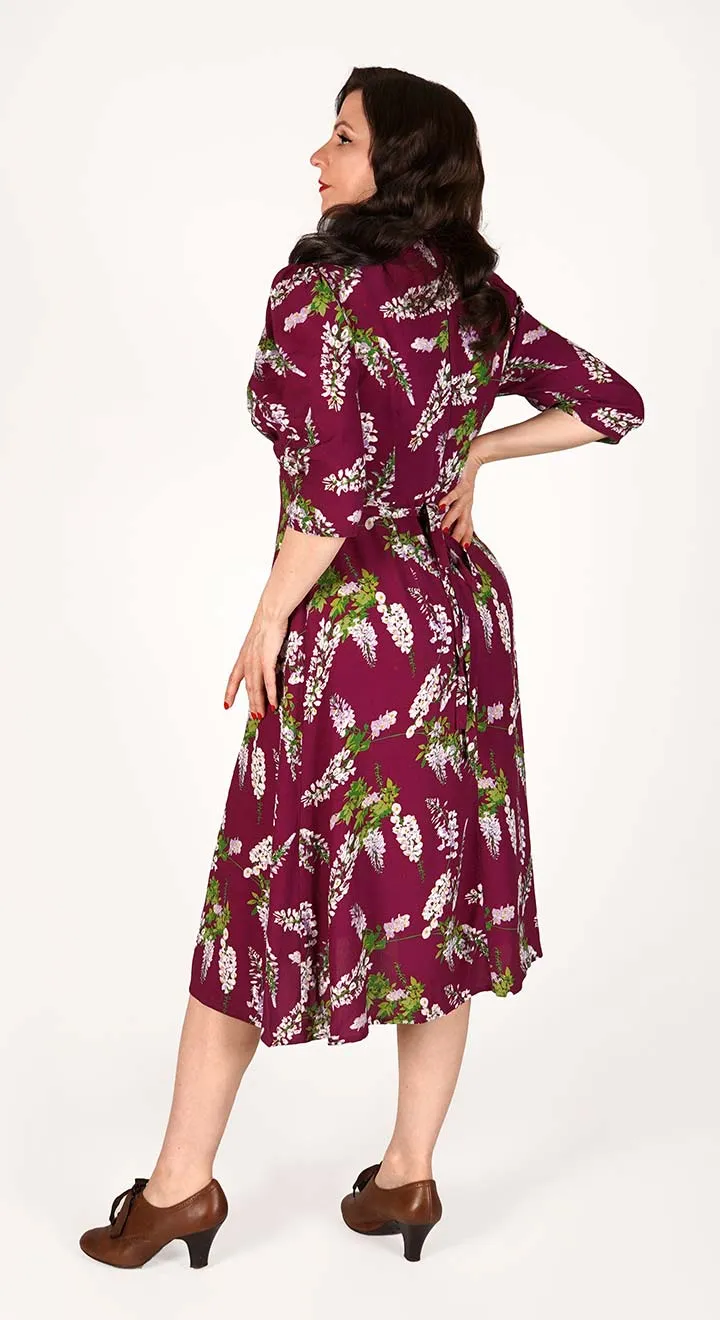 Lauren Dress in Burgundy Wisteria