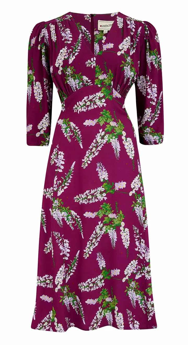 Lauren Dress in Burgundy Wisteria