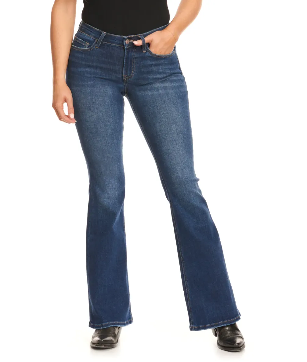 Lovervet By Vervet Dark Wash Mid Rise Flare Leg Jeans