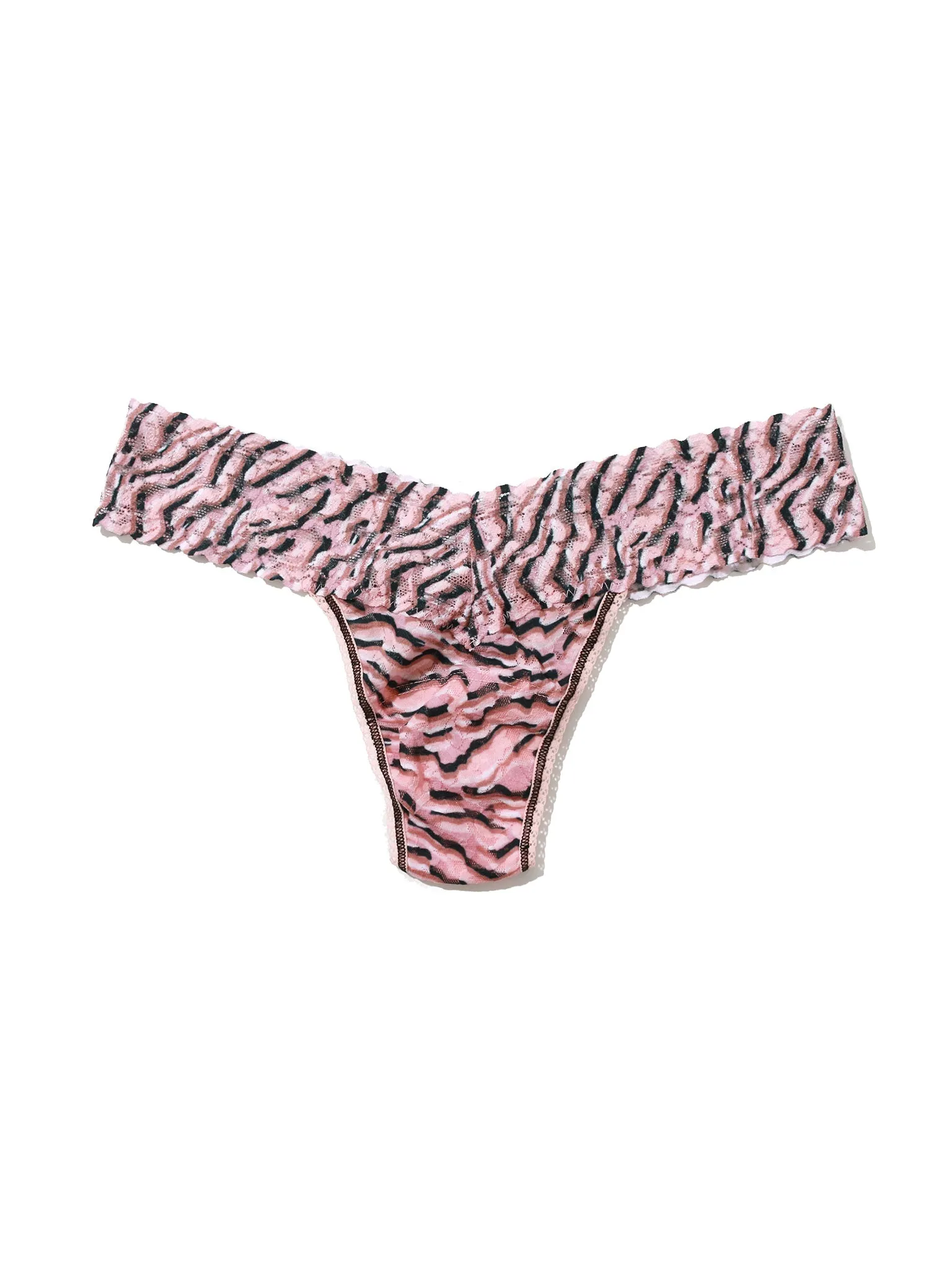 Petite Size Printed Signature Lace Thong Offbeat Neutral