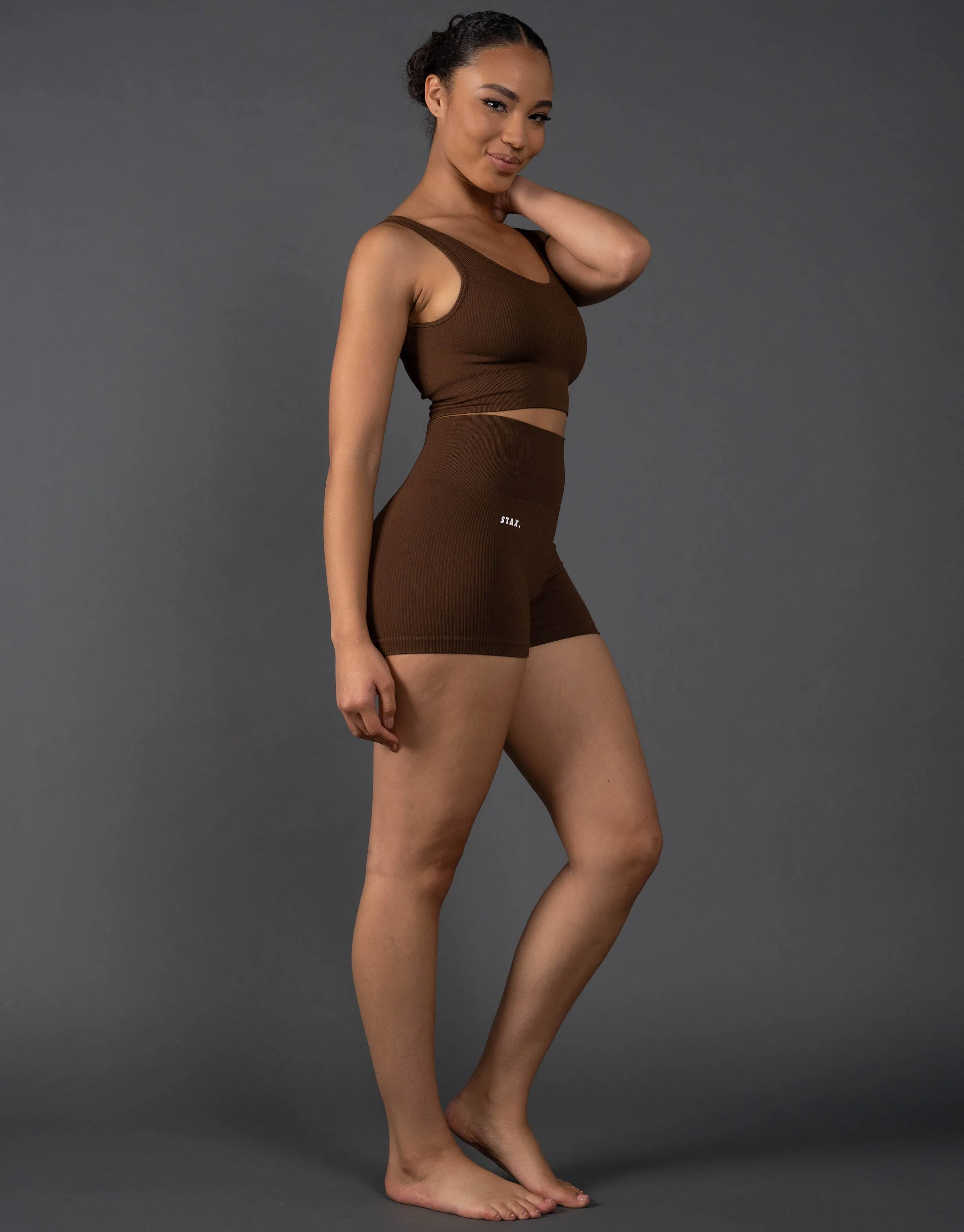 Premium Seamless Mini Lounge Shorts V5.1 - Bark