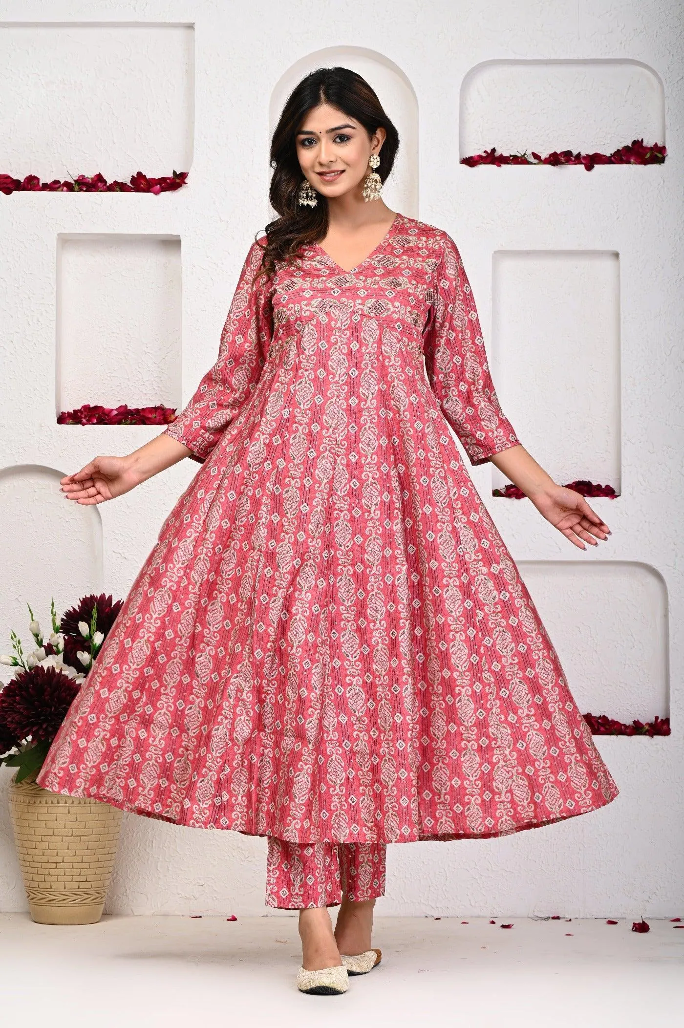 Print Alia Cut Anarkali Dupatta Set