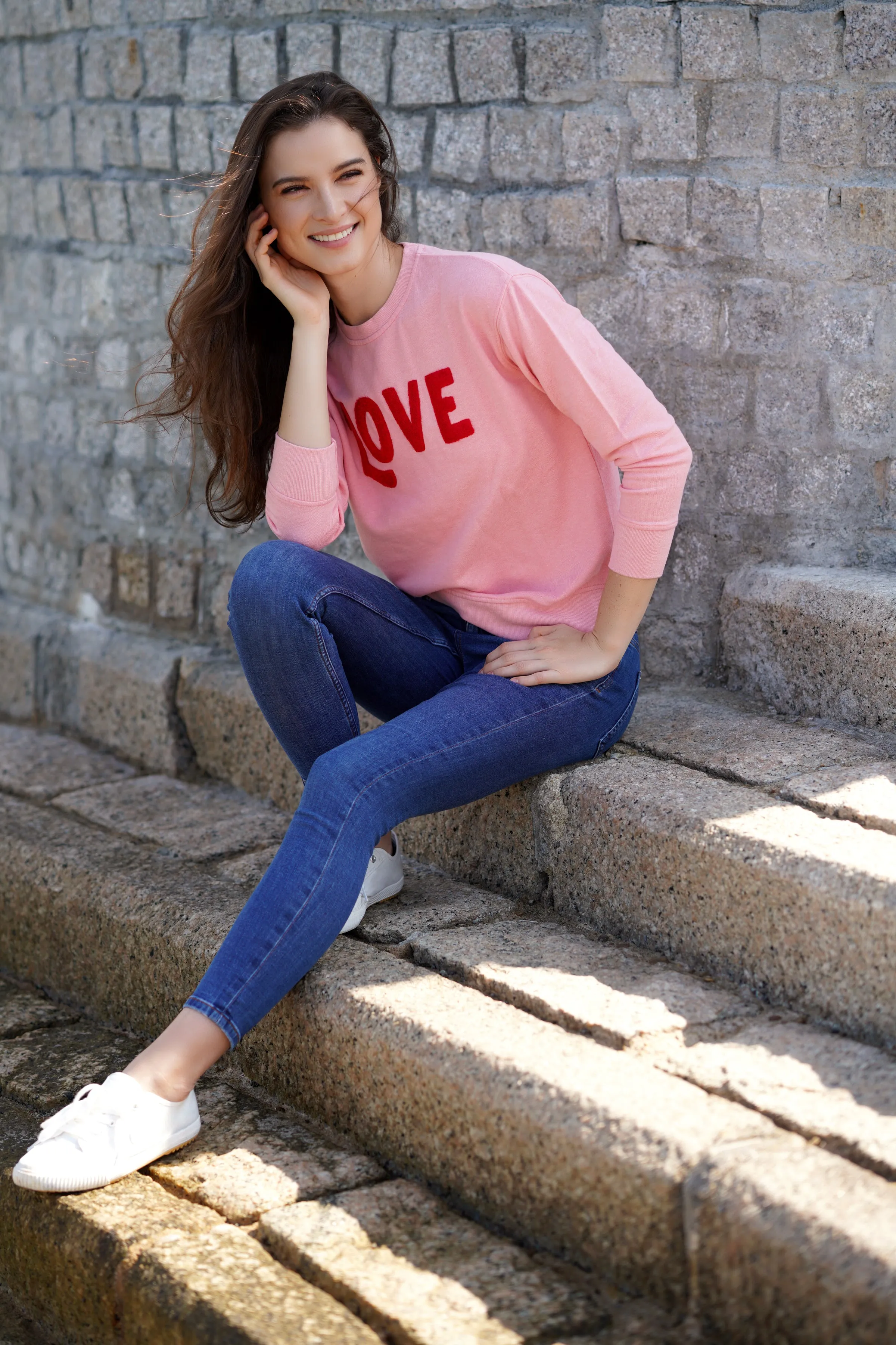 Shiraleah "Love" Sweatshirt, Pink
