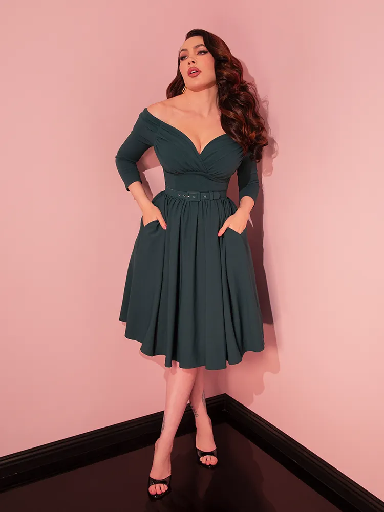 Starlet Swing Dress in Hunter Green - Vixen by Micheline Pitt