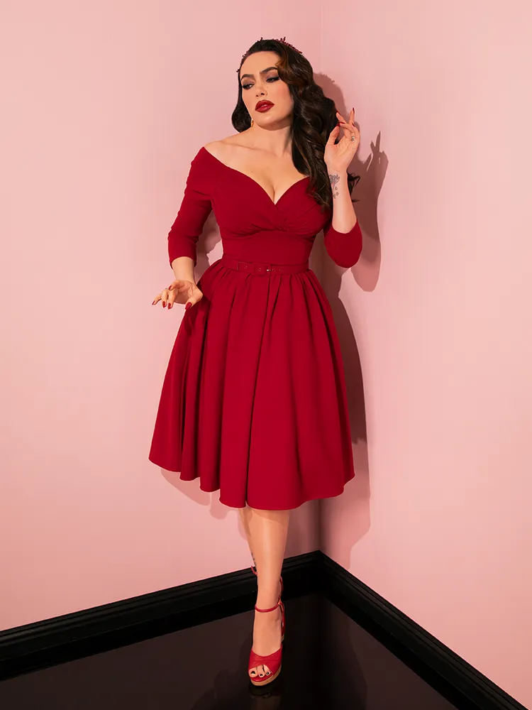 Starlet Swing Dress in Ruby Red - Vixen by Micheline Pitt
