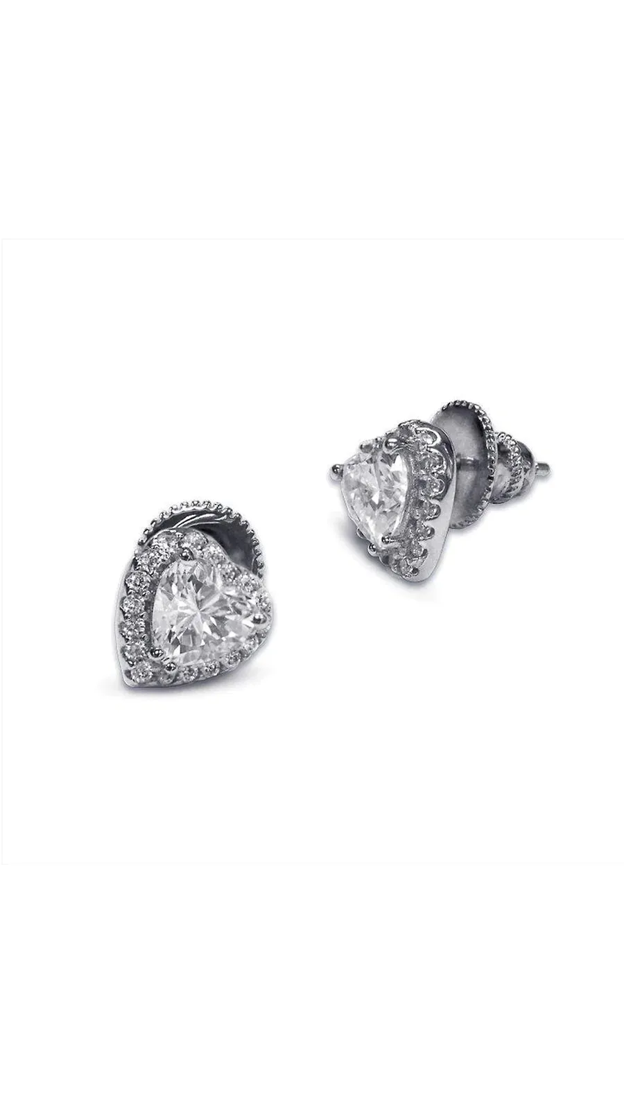 Sweetheart Silver Zircon Earrings