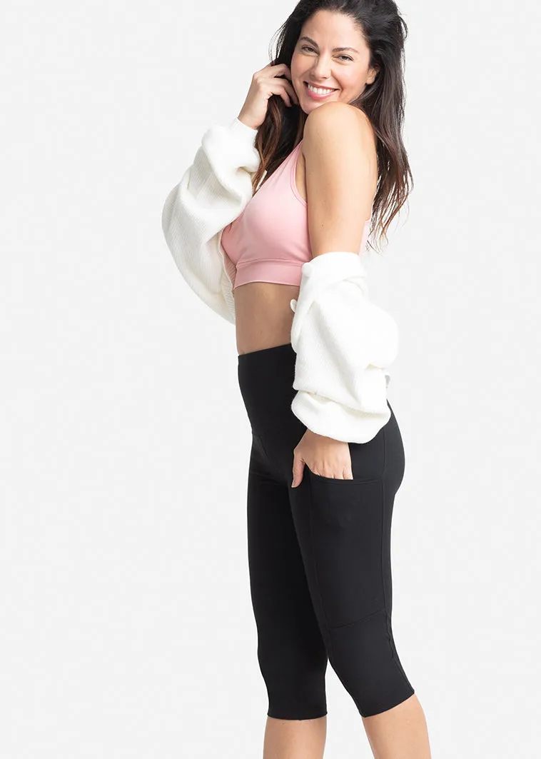 Talia Cropped Capri Shaping Legging with Pockets - Cotton Stretch