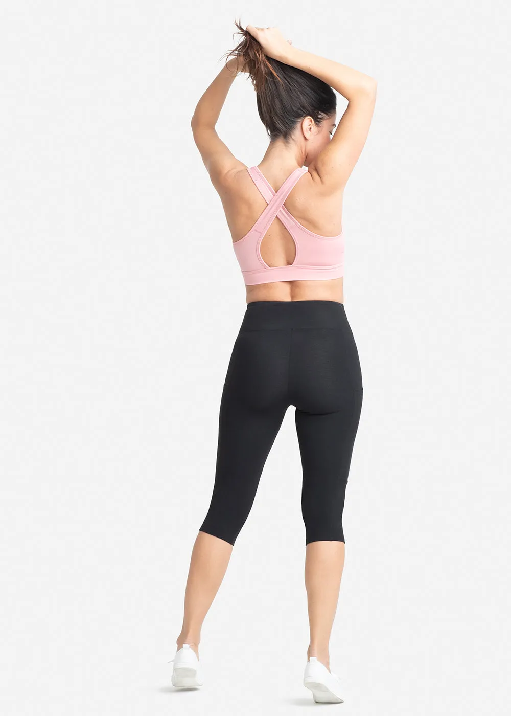 Talia Cropped Capri Shaping Legging with Pockets - Cotton Stretch
