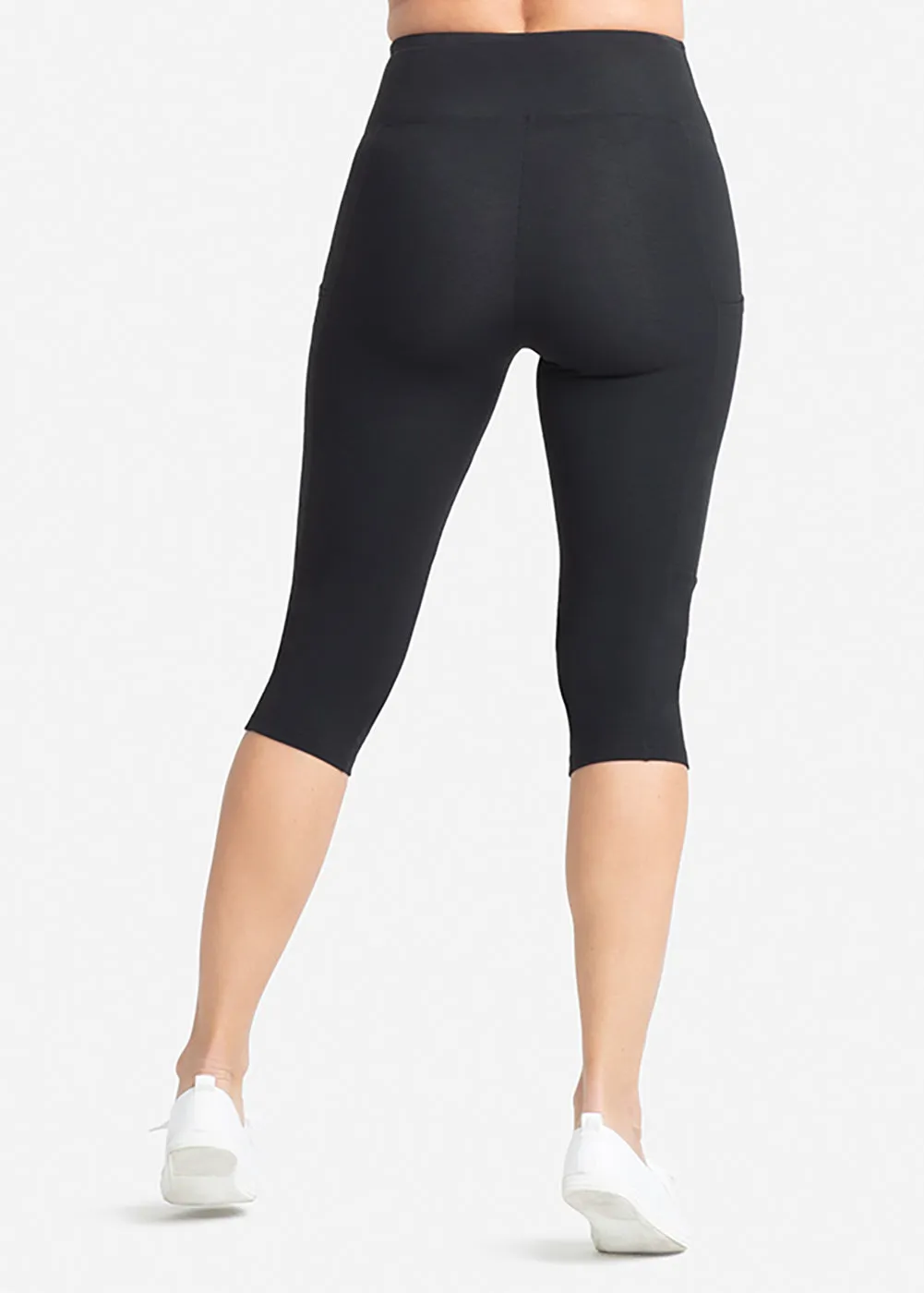 Talia Cropped Capri Shaping Legging with Pockets - Cotton Stretch