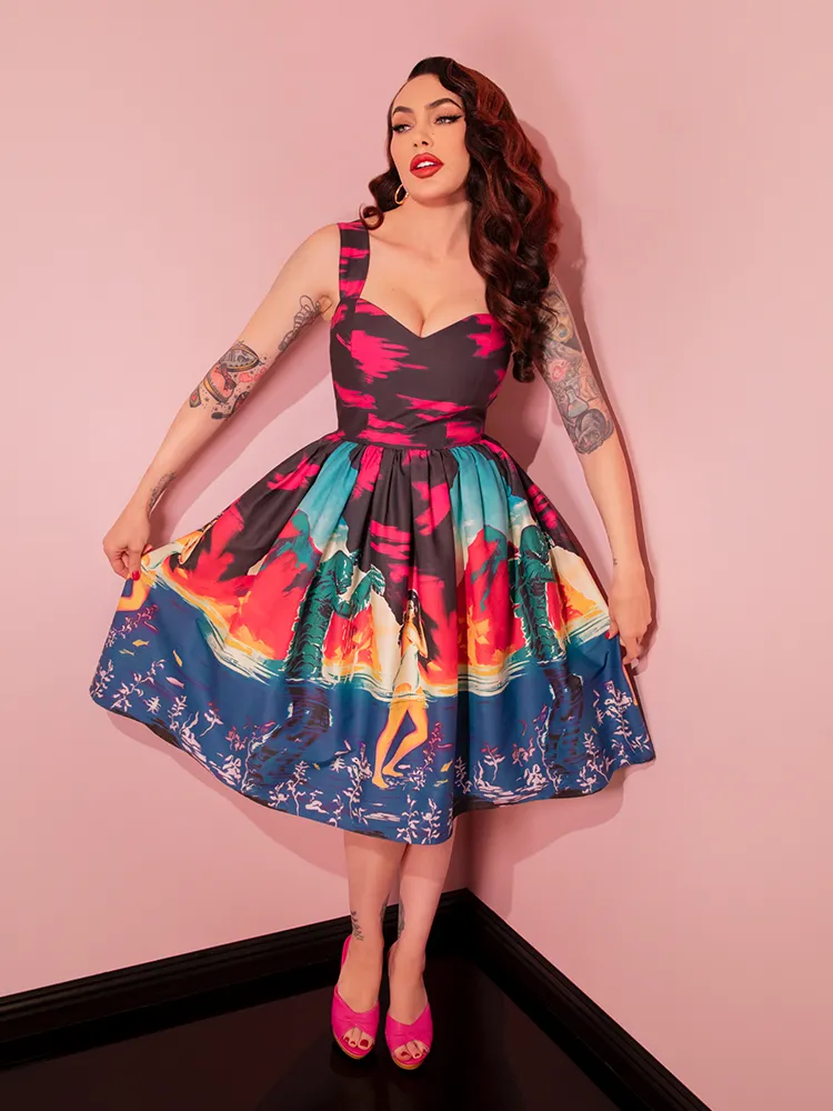Universal Monsters: Creature from the Black Lagoon Vintage Movie Poster Dress and Matching Bolero in Teal