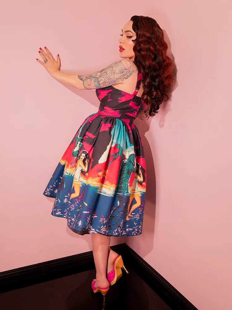 Universal Monsters: Creature from the Black Lagoon Vintage Movie Poster Dress and Matching Bolero in Teal