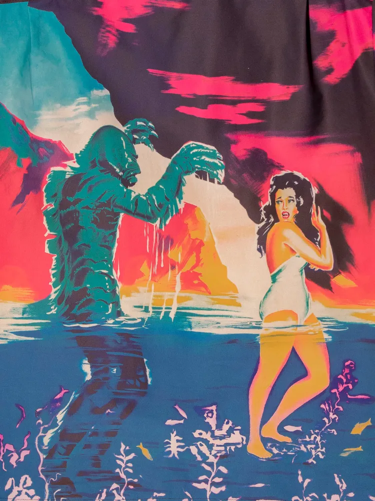 Universal Monsters: Creature from the Black Lagoon Vintage Movie Poster Dress and Matching Bolero in Teal