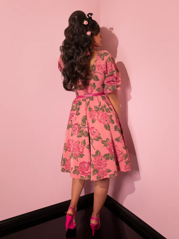Vacation Dress in Vintage Blush Pink Roses - Vixen by Micheline Pitt