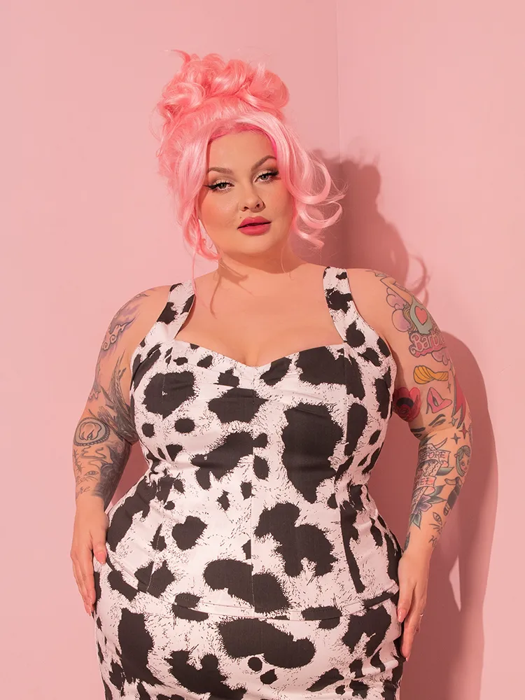 Vamp Top in Cow Print - Vixen by Micheline Pitt