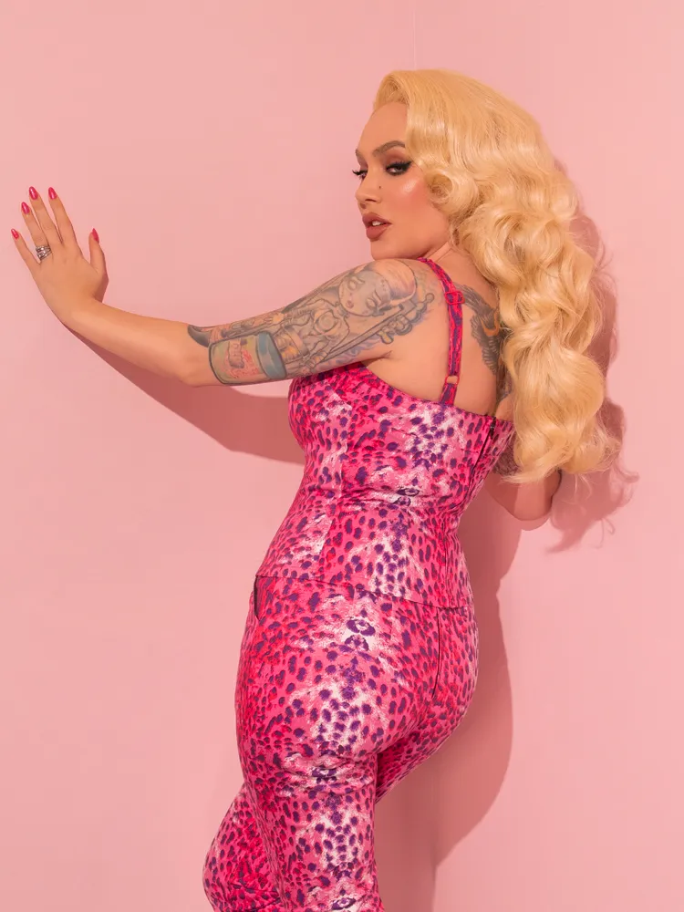 Vamp Top in Pink Leopard Print - Vixen by Micheline Pitt