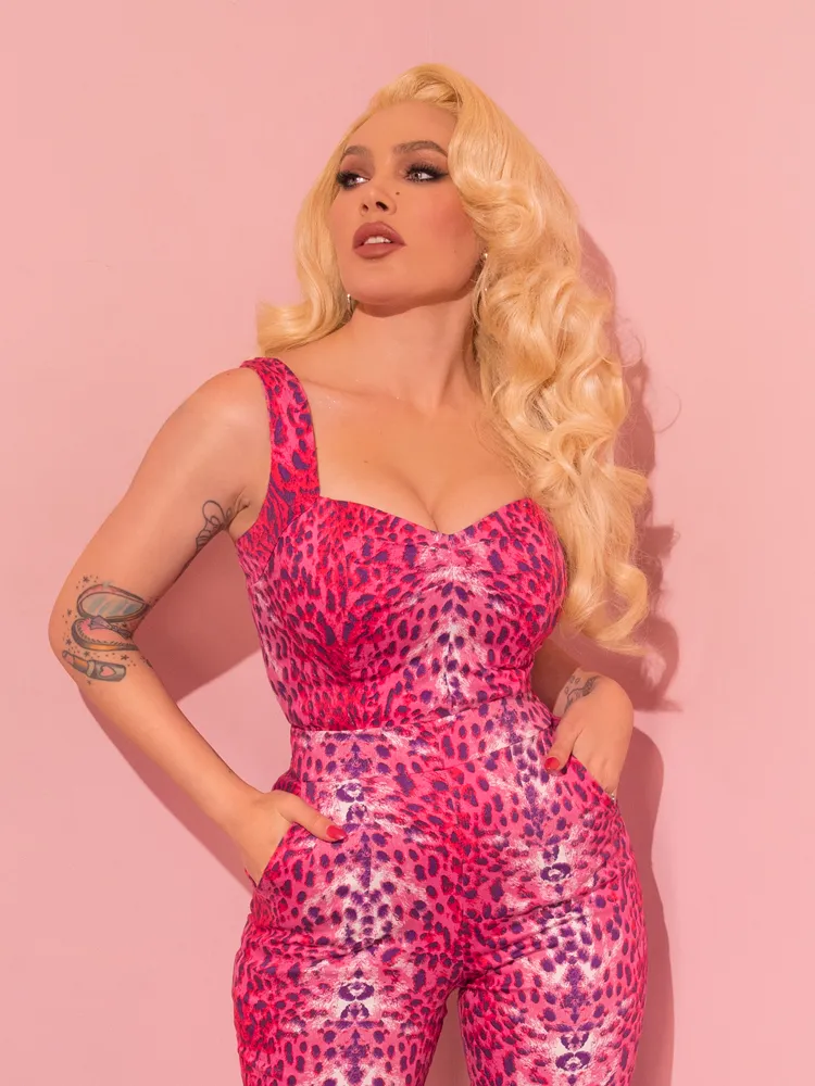 Vamp Top in Pink Leopard Print - Vixen by Micheline Pitt