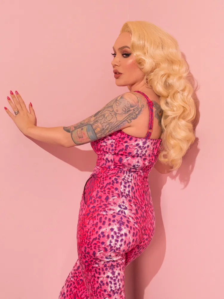 Vamp Top in Pink Leopard Print - Vixen by Micheline Pitt