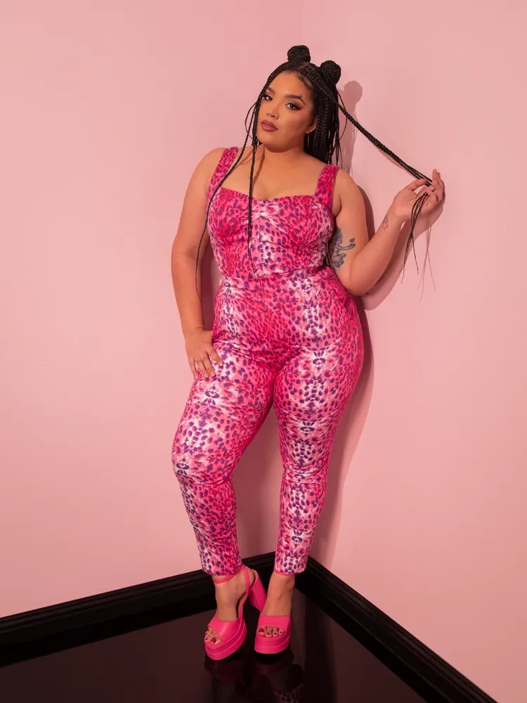 Vamp Top in Pink Leopard Print - Vixen by Micheline Pitt
