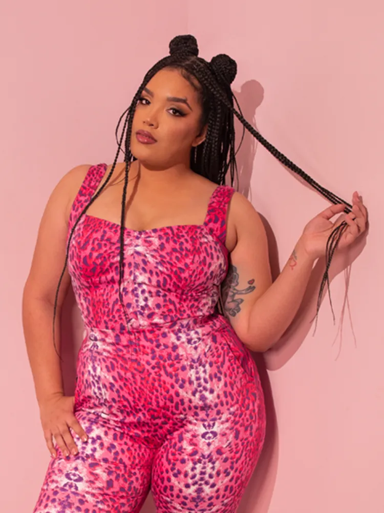 Vamp Top in Pink Leopard Print - Vixen by Micheline Pitt