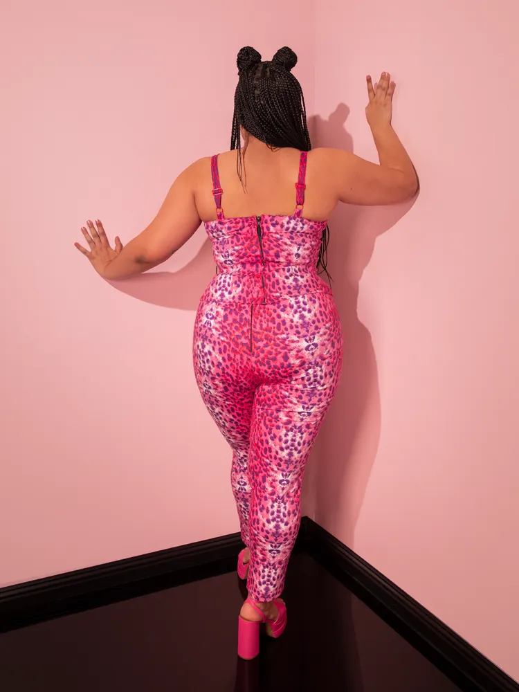 Vamp Top in Pink Leopard Print - Vixen by Micheline Pitt