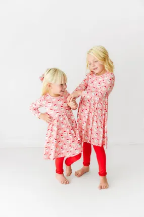 Vintage Santa Long Sleeve Swing Dress