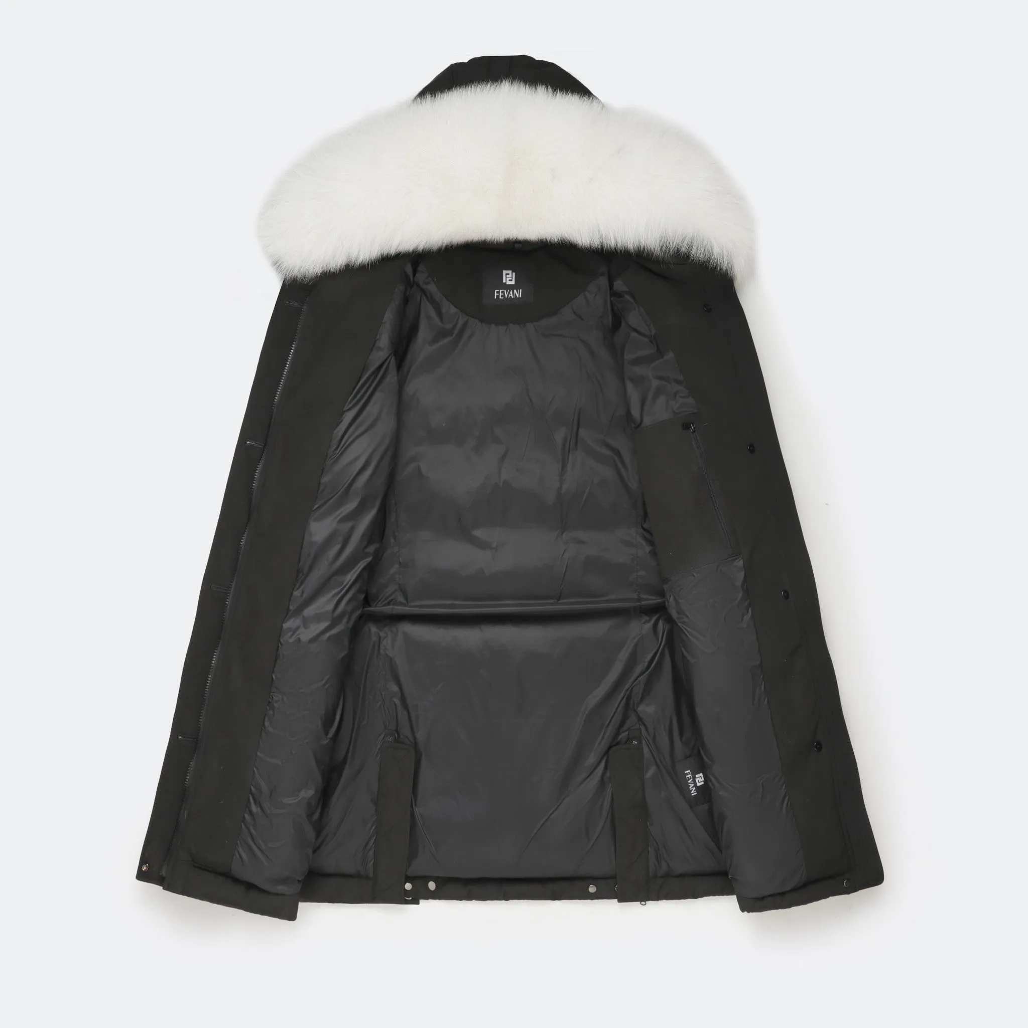 Women's  Nordic Queen Parka Coat - (Blue Fox Trim)