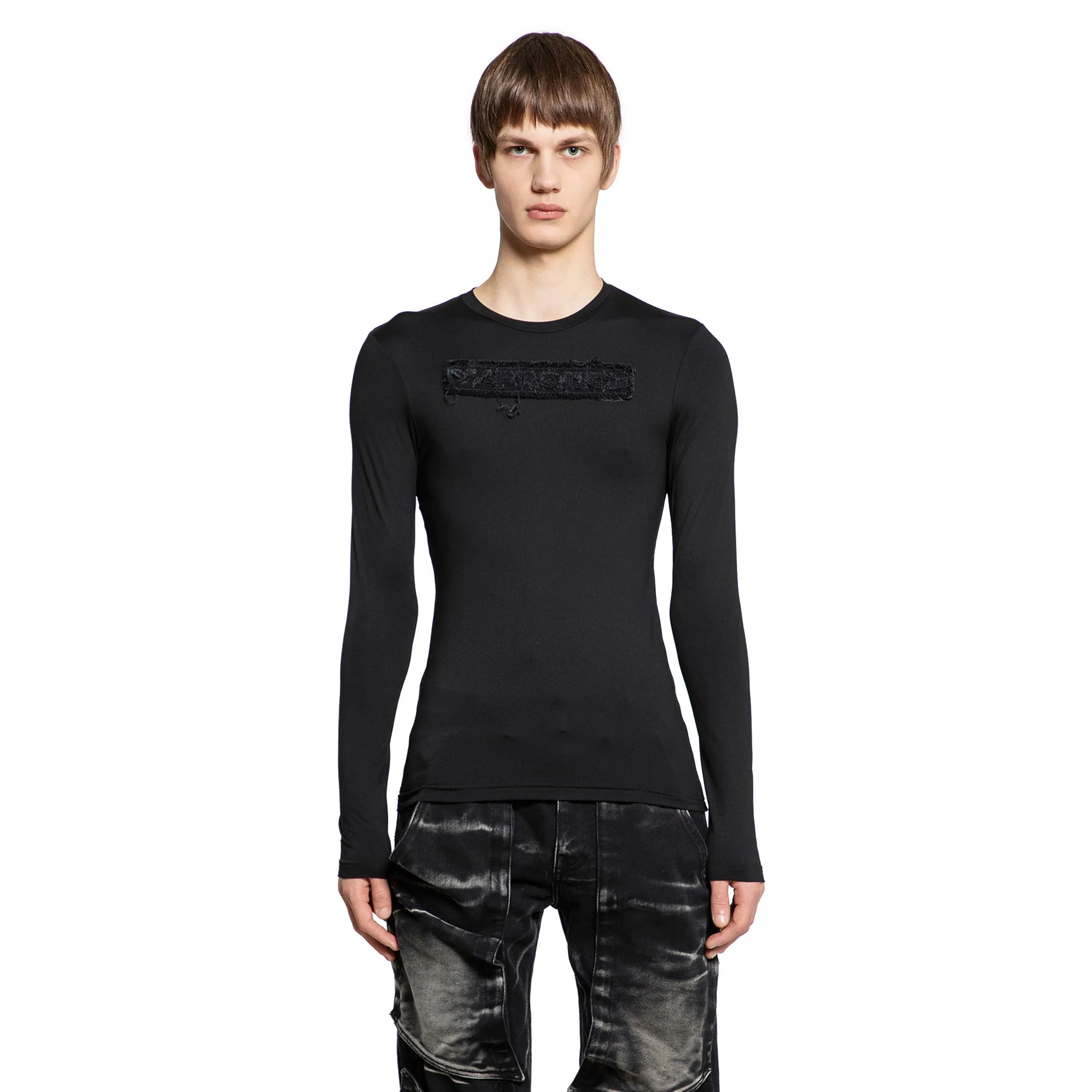 Y/PROJECT MAN BLACK T-SHIRTS & TANK TOPS